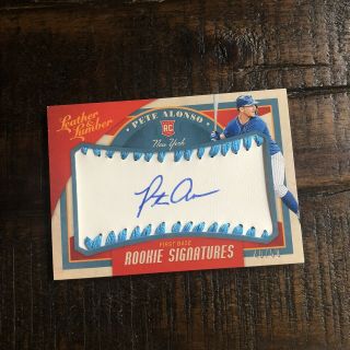 Pete Alonso 2019 Leather & Lumber Rookie Baseball On Card Auto /50 York Rc