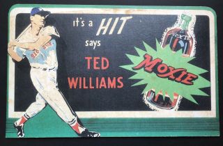 Ted Williams Moxie Advertising Display Sign Boston Red Sox Baseball