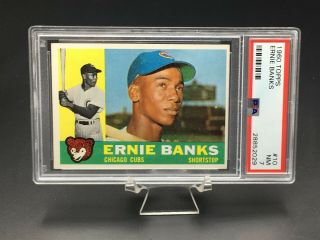 1960 Topps Baseball Ernie Banks Hof Psa Nm 7 10 Chicago Cubs Reg Set Break