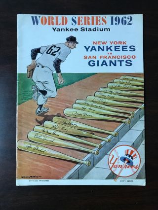 1962 World Series Program Sf Giants Ny Yankees Mantle Mays