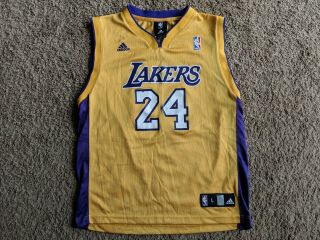Kobe Bryant 24 Los Angeles Lakers Adidas Nba Kids Jersey Youth Large 14 - 16
