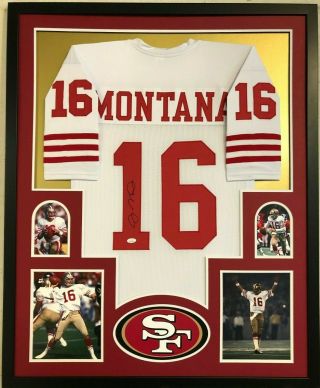 Framed San Francisco 49ers Joe Montana Autographed Signed Jersey Jsa