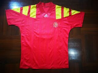 Spain Adidas​ ​euro 1992 Home Football Soccer Jersey Shirt L Vtg​ ​camiseta