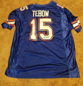 Tim Tebow Signed Florida Gators Blue Home Jersey Jsa Authenticated