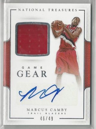 2016 - 17 Panini National Treasures Game Gear Marcus Camby Auto Jersey 46/49