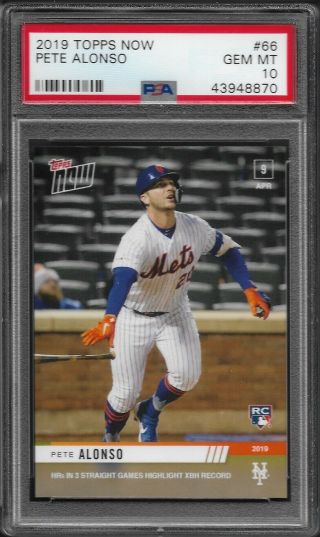 2019 Topps Now 66 Pete Alonso Rc Rookie Gem Psa 10 York Mets