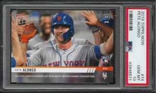 2019 Topps Now 74 Pete Alonso Rc Rookie Gem Psa 10 York Mets
