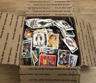 Large Flat Rate Box Full Of Nba Basketball Cards 80 