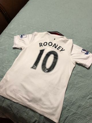 Men’s Size Xl Nike Manchester United Wayne Rooney 10 White 2014 Soccer Jersey