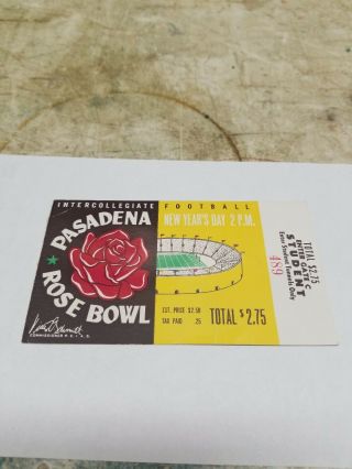 1957 Rose Bowl Football Ticket Stub Iowa Hawkeyes Vs Oregon State Student 489