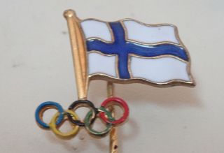 N.  O.  C.  National Olympic Committe Official Participation Enamel Pin Badge Finland