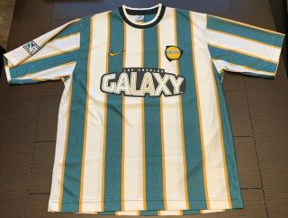 Vintage 97’ Nike Soccer Jersey - Large Los Angelea Galaxy