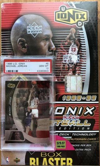 1998 - 99 Upper Deck Ionix Basketball Blaster Box,  Bonus Jordan Psa 10