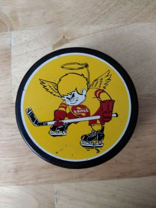 Minnesota Fighting Saints Wha Hockey Puck Stamped Made In Canada.