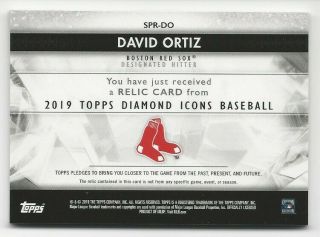 2019 Topps Diamond Icons David Ortiz Game Relic Jersey Card 6/10 RED SOX 2