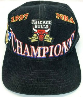 Vintage 1997 Nba Basketball Champions Chicago Bulls Locker Room Snapback Hat