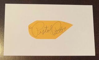 Pistol Pete Maravich Died 1988 Autographed Signed Basketball Star Cut Index Card