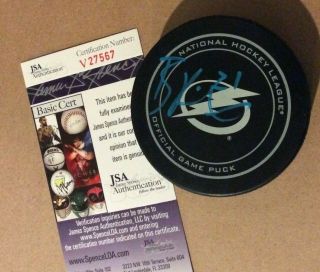 Brayden Point Autographed Official Game Puck,  Tampa Bay Lightning.  2