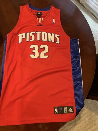 Adidas Authentics Nba Detroit Pistons Richard Rip Hamilton 32 Jersey Sz 48