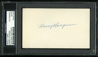 Harry Hooper Autographed Index Card Psa/dna Encapsulated