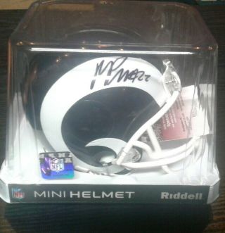 Marcus Peters Autographed Signed Mini Helmet La Rams Jsa Riddell