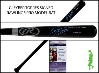Gleyber Torres Autograph Signed Rawlings Pro Model Baseball Bat Yankees Jsa