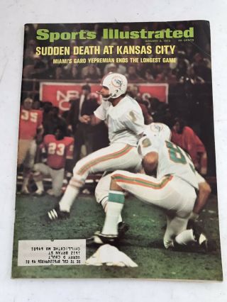 Sports Illustrated Miami Dolphins Kansas City Chiefs January 3 1972 Si Vintage