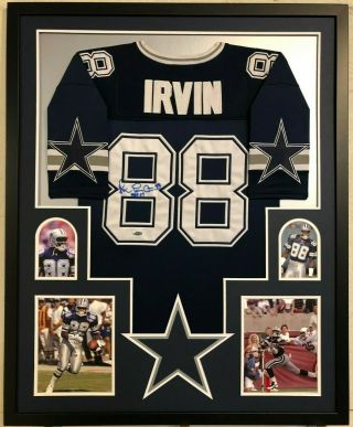 Framed Dallas Cowboys Michael Irvin Autographed Signed Inscr Jersey Tristar Holo