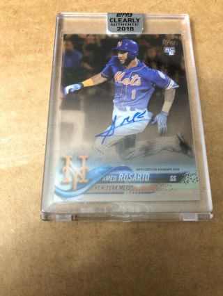2018 Topps Clearly Authentic Amed Rosario Autograph Auto Rookie Rc Mets