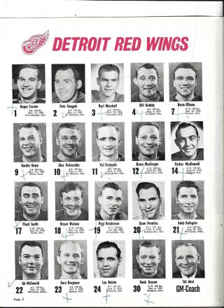 1965 - 66 Detroit Red Wings - Canadiens Stanley Cup Program Game 4 Habs Tie it Up 5