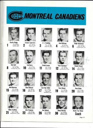 1965 - 66 Detroit Red Wings - Canadiens Stanley Cup Program Game 4 Habs Tie it Up 6