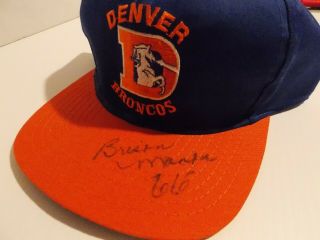 Denver Broncos Brison Manor Signed Adjustable Hat Adult Vintage Autographed