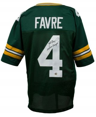 Brett Favre Signed Green Pro - Style Football Jersey Sb Xxxi Inscribed Favre