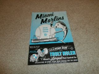 Satchel Paige 1958 Miami Marlins Program/montreal Dodgers:lasorda,  Sparky,  Vg/ex