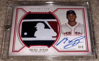 2019 Topps Definitive Rafael Devers Red Sox Mlb Batter Logo Relic Auto 1/1