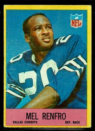 1967 Philadelphia Football Dallas Cowboys Mel Renfro Rookie Card Hof 59 Vg - Ex