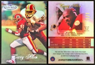 1998 Topps Gold Label Class 2 Black One To One 32 Terry Allen 1/1 Redskins