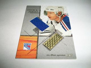 Alexei Kovalev 2003 - 04 Itg In The Game - Signature Stick And Jersey Card