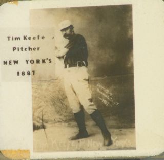 1887 N172 Old Judge baseball card glass lantern slide TIM KEEFE negative HOF 2