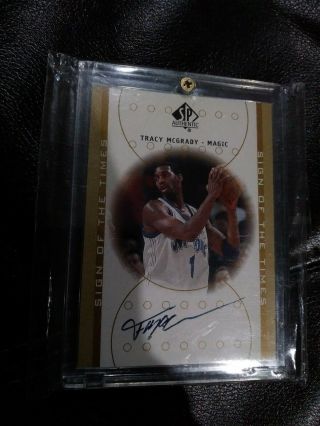 2001 - 02 Sp Authentic Tracy Mcgrady Sign Of The Times Auto