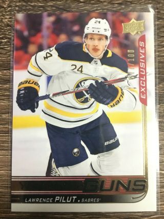 Lawrence Pilut 2018 - 19 Ud Update Young Guns Exclusives 077/100 C 