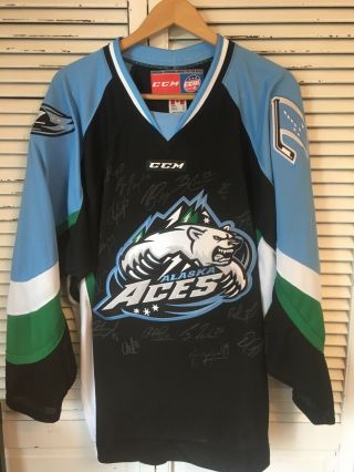 Alaska Aces Echl Ccm Hockey Jersey Made In Canada Signed Adult Xl