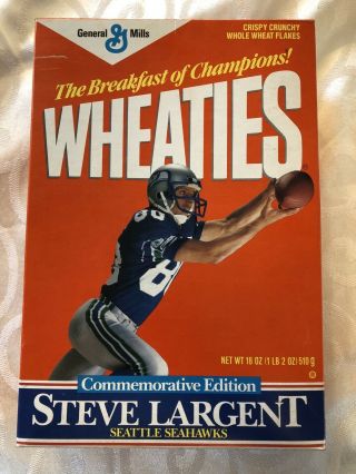 Commemorative Edition Steve Largent Seattle Seahawks Wheaties Cereal Box