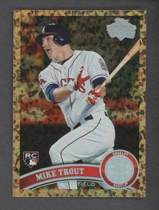 2011 Topps Update Cognac Diamond Anniversary Us175 Mike Trout Angels Rc Rookie