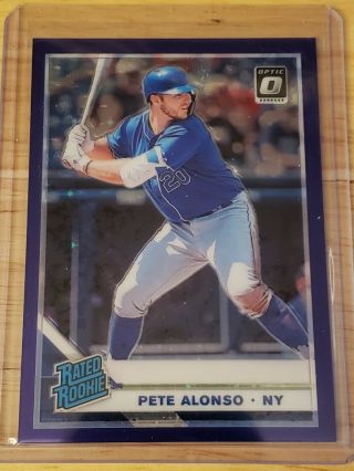 Pete Alonso 2019 Donruss Optic Rated Rookie Purple Stars Prizm /125 Mets