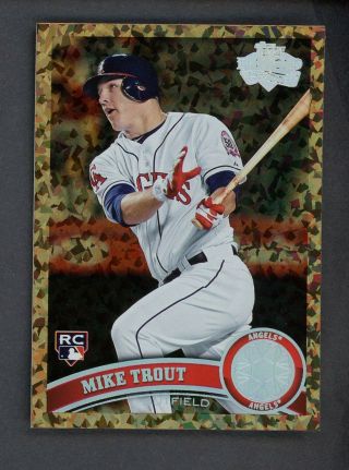 2011 Topps Update Dognac Diamond Anniversary Us175 Mike Trout Rc Rookie