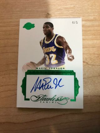 2015 - 16 Magic Johnson Flawless Auto Autograph Lakers Hof 4/5