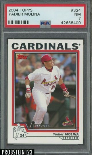 2004 Topps 324 Yadier Molina St.  Louis Cardinals Rc Rookie Psa 7 Nm