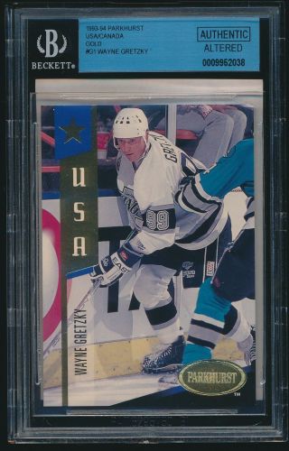 1993 - 94 Parkhurst Usa/canada Gold G1 Wayne Gretzky Bgs Aa Authentic Altered