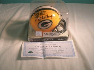 Green Bay Packers E.  Dietrich - Smith Autographed,  Hand Signed Nfl Mini Helmet Mib